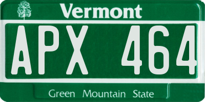 VT license plate APX464