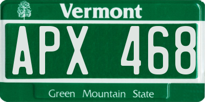 VT license plate APX468