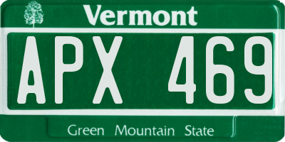 VT license plate APX469