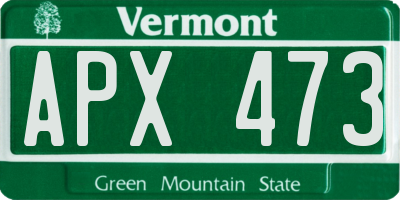 VT license plate APX473