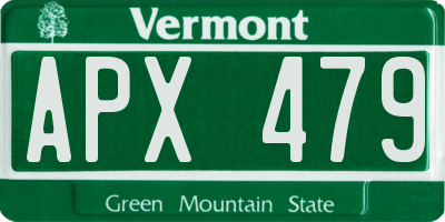 VT license plate APX479