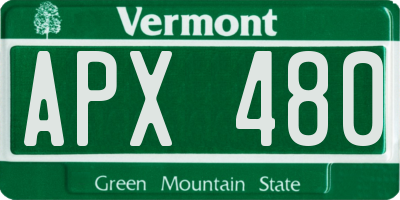 VT license plate APX480