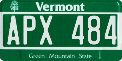 VT license plate APX484