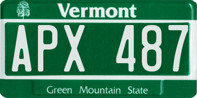 VT license plate APX487