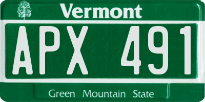 VT license plate APX491