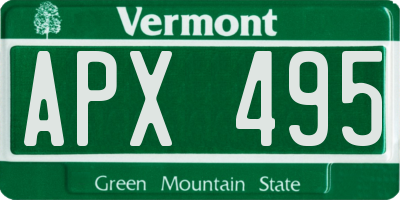 VT license plate APX495