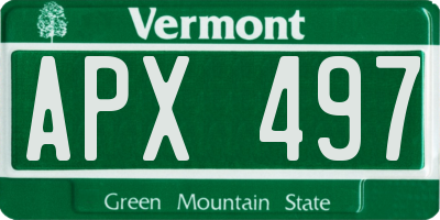 VT license plate APX497