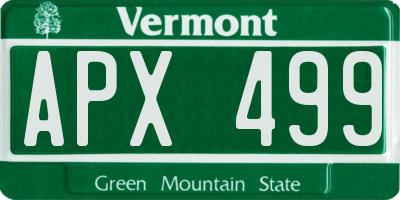 VT license plate APX499