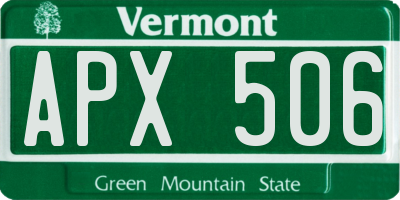 VT license plate APX506