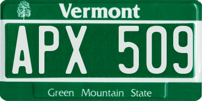 VT license plate APX509