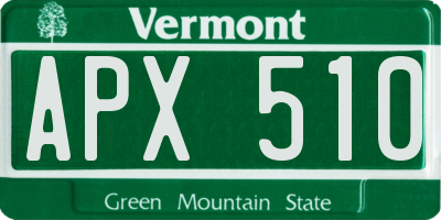 VT license plate APX510