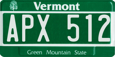 VT license plate APX512