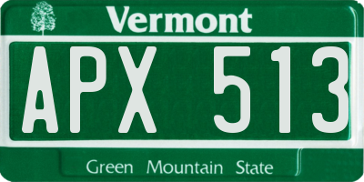 VT license plate APX513