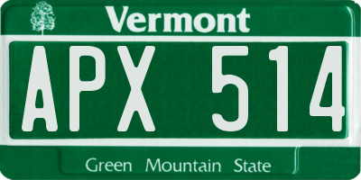 VT license plate APX514