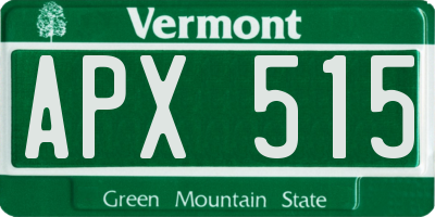 VT license plate APX515