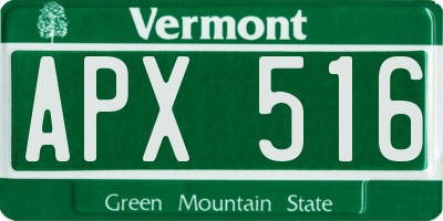 VT license plate APX516