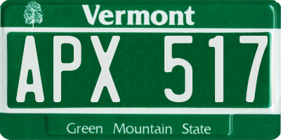 VT license plate APX517