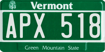 VT license plate APX518