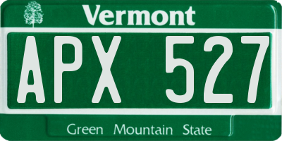 VT license plate APX527