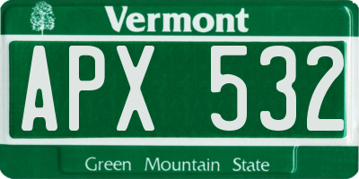 VT license plate APX532