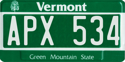 VT license plate APX534