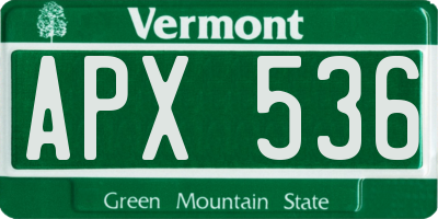 VT license plate APX536