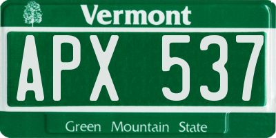 VT license plate APX537