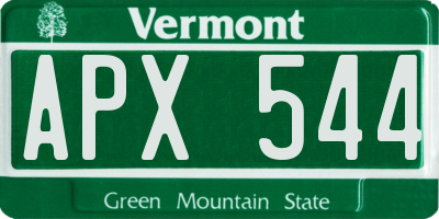 VT license plate APX544