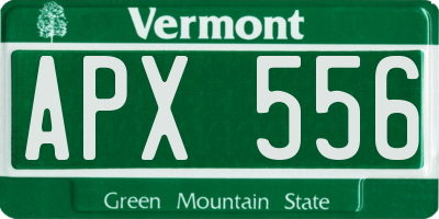 VT license plate APX556