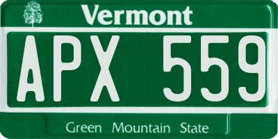 VT license plate APX559