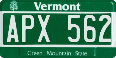 VT license plate APX562