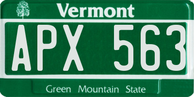 VT license plate APX563