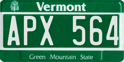 VT license plate APX564