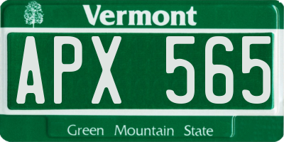 VT license plate APX565