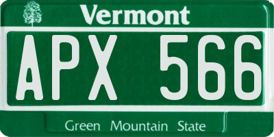 VT license plate APX566