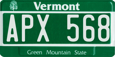 VT license plate APX568