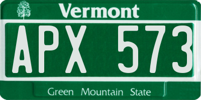 VT license plate APX573