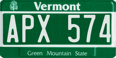 VT license plate APX574