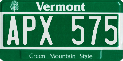VT license plate APX575