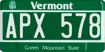 VT license plate APX578
