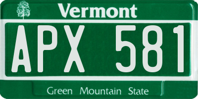 VT license plate APX581
