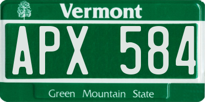VT license plate APX584