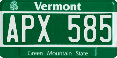 VT license plate APX585