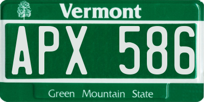 VT license plate APX586