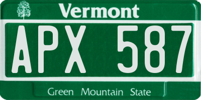 VT license plate APX587