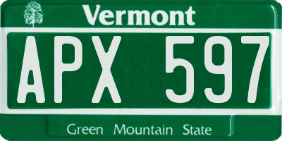 VT license plate APX597