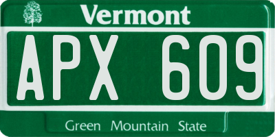 VT license plate APX609