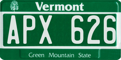 VT license plate APX626