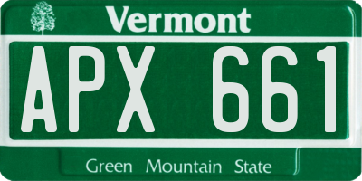 VT license plate APX661