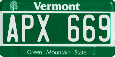 VT license plate APX669